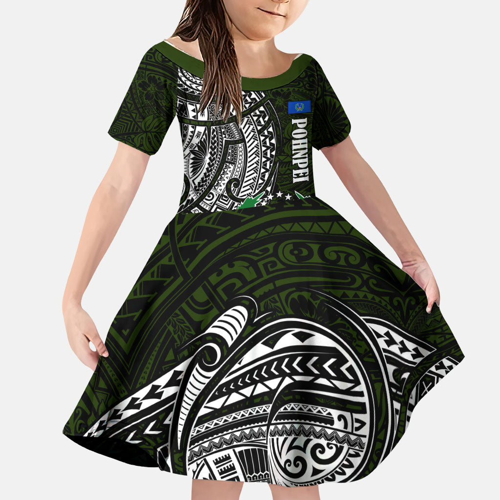 Pohnpei Federated States Of Micronesia Family Matching Mermaid Dress and Hawaiian Shirt Polynesian Tribal Heritage Art With Kaselehlie State Seal