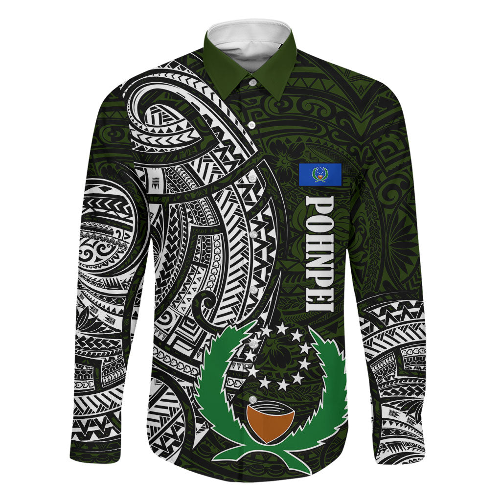 Pohnpei Federated States Of Micronesia Family Matching Short Sleeve Bodycon Dress and Hawaiian Shirt Polynesian Tribal Heritage Art With Kaselehlie State Seal