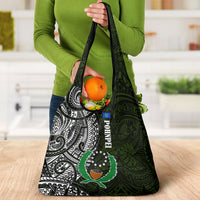 Pohnpei Federated States Of Micronesia Grocery Bag Polynesian Tribal Heritage Art With Kaselehlie State Seal
