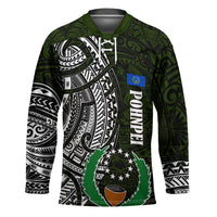 Pohnpei Federated States Of Micronesia Hockey Jersey Polynesian Tribal Heritage Art With Kaselehlie State Seal