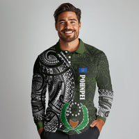 Pohnpei Federated States Of Micronesia Long Sleeve Polo Shirt Polynesian Tribal Heritage Art With Kaselehlie State Seal