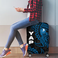 Yap Island Tribal Heritage Luggage Cover Micronesian Polynesian Tattoo Pattern Blue Black Cultural Art