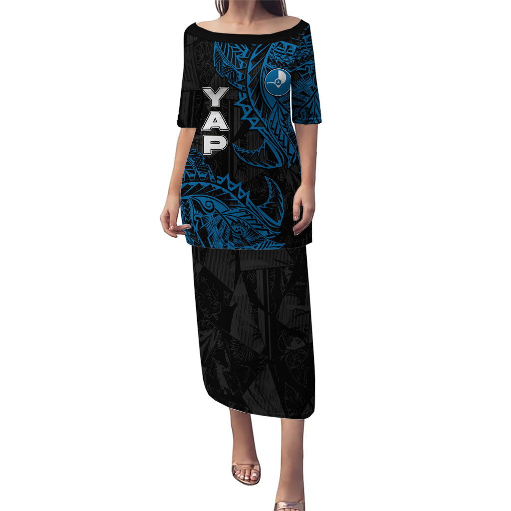 Yap Island Tribal Heritage Puletasi Micronesian Polynesian Tattoo Pattern Blue Black Cultural Art