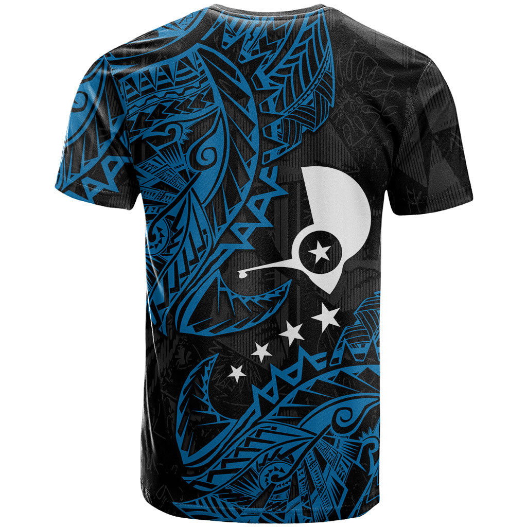 Yap Island Tribal Heritage T Shirt Micronesian Polynesian Tattoo Pattern Blue Black Cultural Art