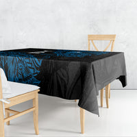 Yap Island Tribal Heritage Tablecloth Micronesian Polynesian Tattoo Pattern Blue Black Cultural Art