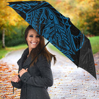 Yap Island Tribal Heritage Umbrella Micronesian Polynesian Tattoo Pattern Blue Black Cultural Art