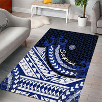Northern Mariana Islands Saipan Area Rug Polynesian Tribal Pattern - Commonwealth Seal Art