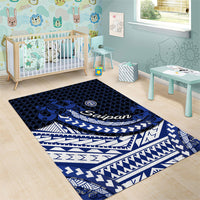 Northern Mariana Islands Saipan Area Rug Polynesian Tribal Pattern - Commonwealth Seal Art