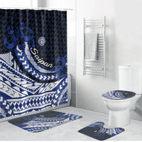 Northern Mariana Islands Saipan Bathroom Set Polynesian Tribal Pattern - Commonwealth Seal Art