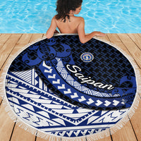 Northern Mariana Islands Saipan Beach Blanket Polynesian Tribal Pattern - Commonwealth Seal Art