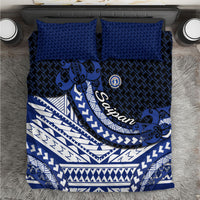 Northern Mariana Islands Saipan Bedding Set Polynesian Tribal Pattern - Commonwealth Seal Art
