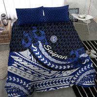 Northern Mariana Islands Saipan Bedding Set Polynesian Tribal Pattern - Commonwealth Seal Art