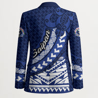 Northern Mariana Islands Saipan Blazer Polynesian Tribal Pattern - Commonwealth Seal Art