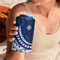 Northern Mariana Islands Saipan 4 in 1 Can Cooler Tumbler Polynesian Tribal Pattern - Commonwealth Seal Art