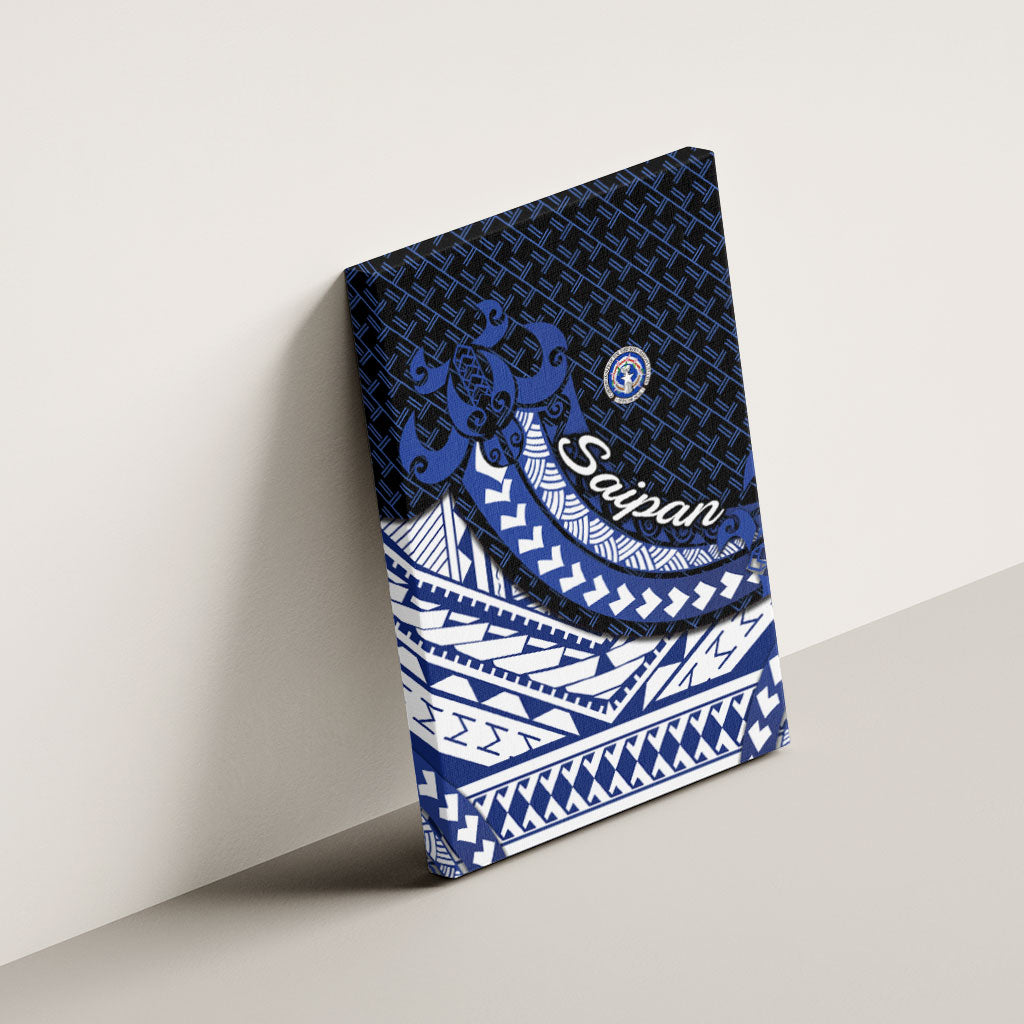 Northern Mariana Islands Saipan Canvas Wall Art Polynesian Tribal Pattern - Commonwealth Seal Art