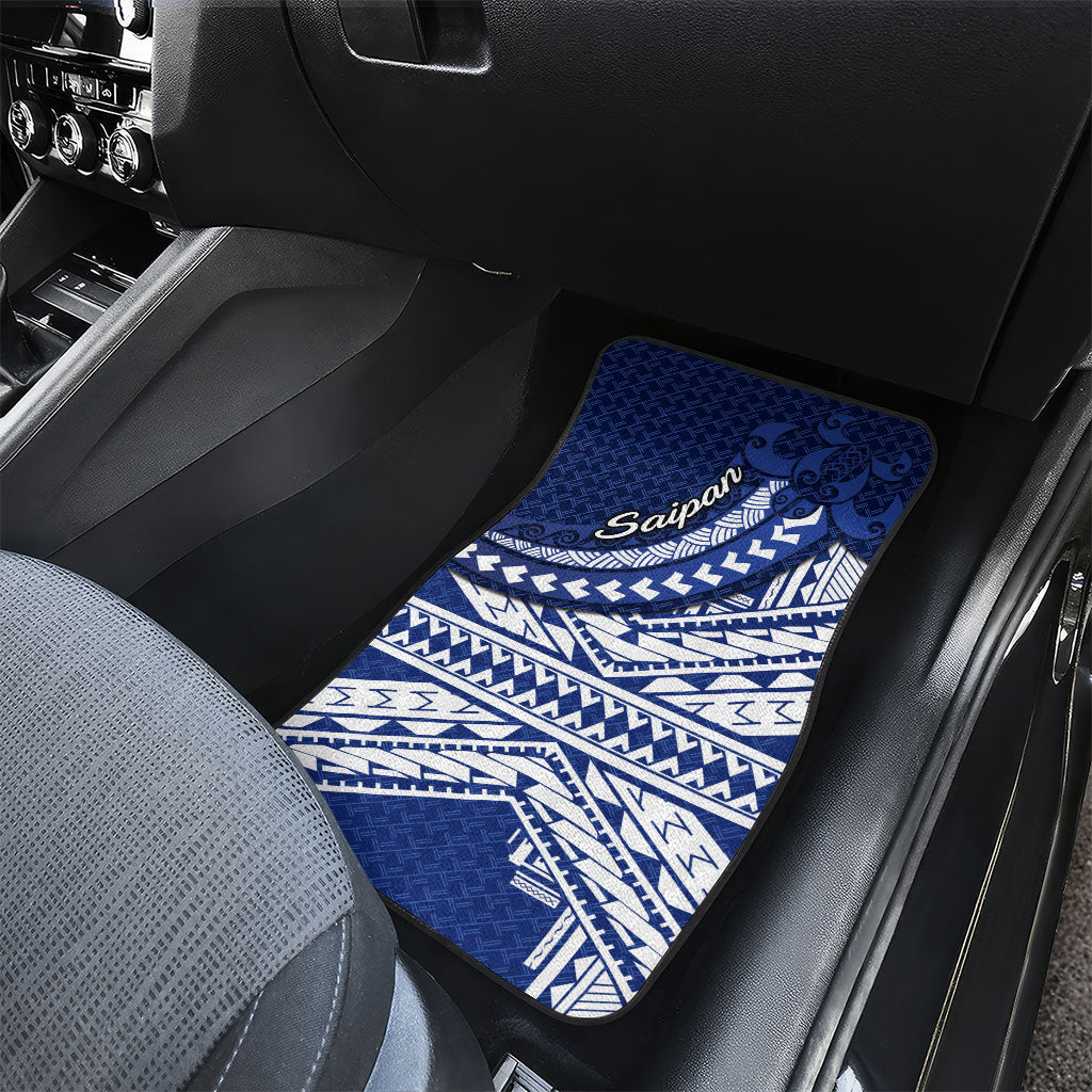 Northern Mariana Islands Saipan Car Mats Polynesian Tribal Pattern - Commonwealth Seal Art