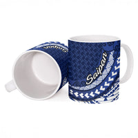 Northern Mariana Islands Saipan Ceramic Mug Polynesian Tribal Pattern - Commonwealth Seal Art