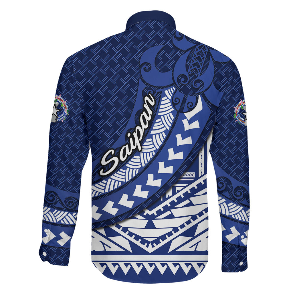 Northern Mariana Islands Saipan Family Matching Off Shoulder Short Dress and Hawaiian Shirt Polynesian Tribal Pattern - Commonwealth Seal Art TS04 - Polynesian Pride