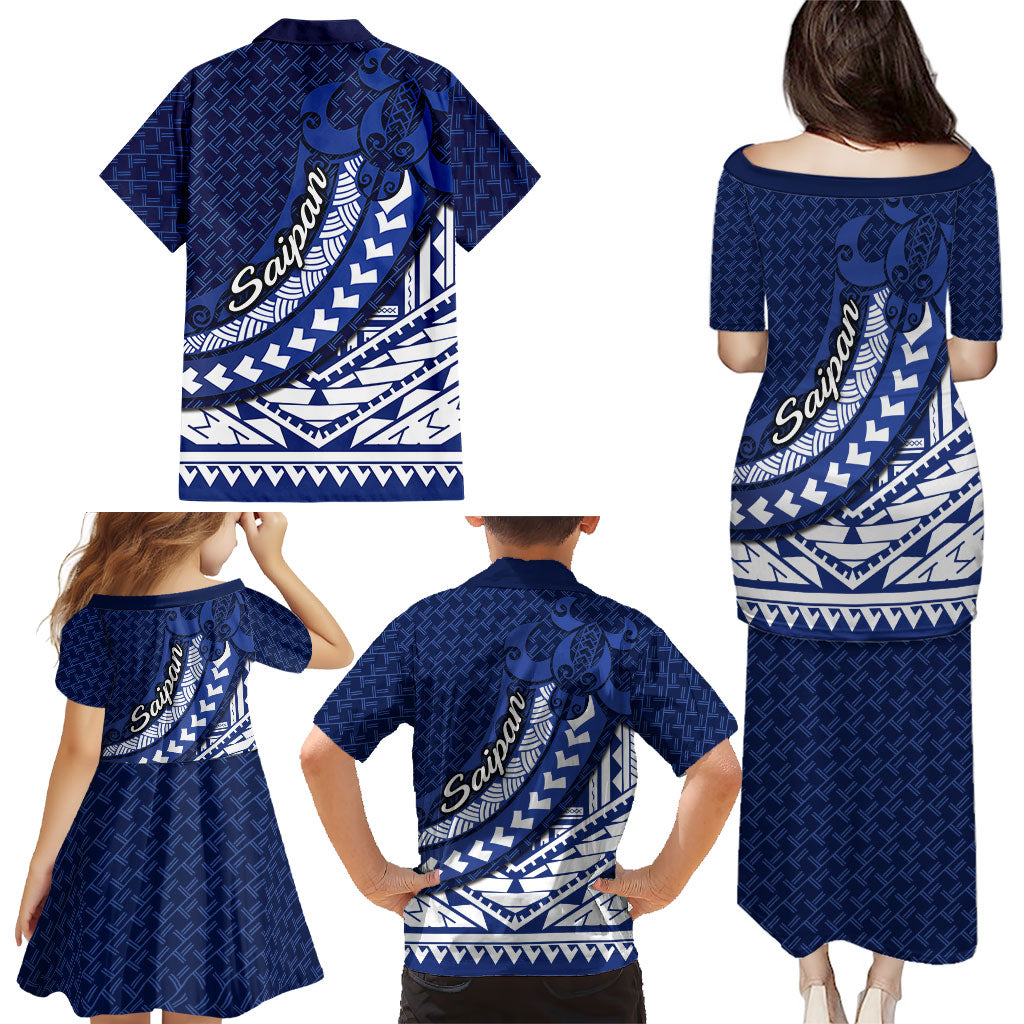 Northern Mariana Islands Saipan Family Matching Puletasi and Hawaiian Shirt Polynesian Tribal Pattern - Commonwealth Seal Art TS04 - Polynesian Pride