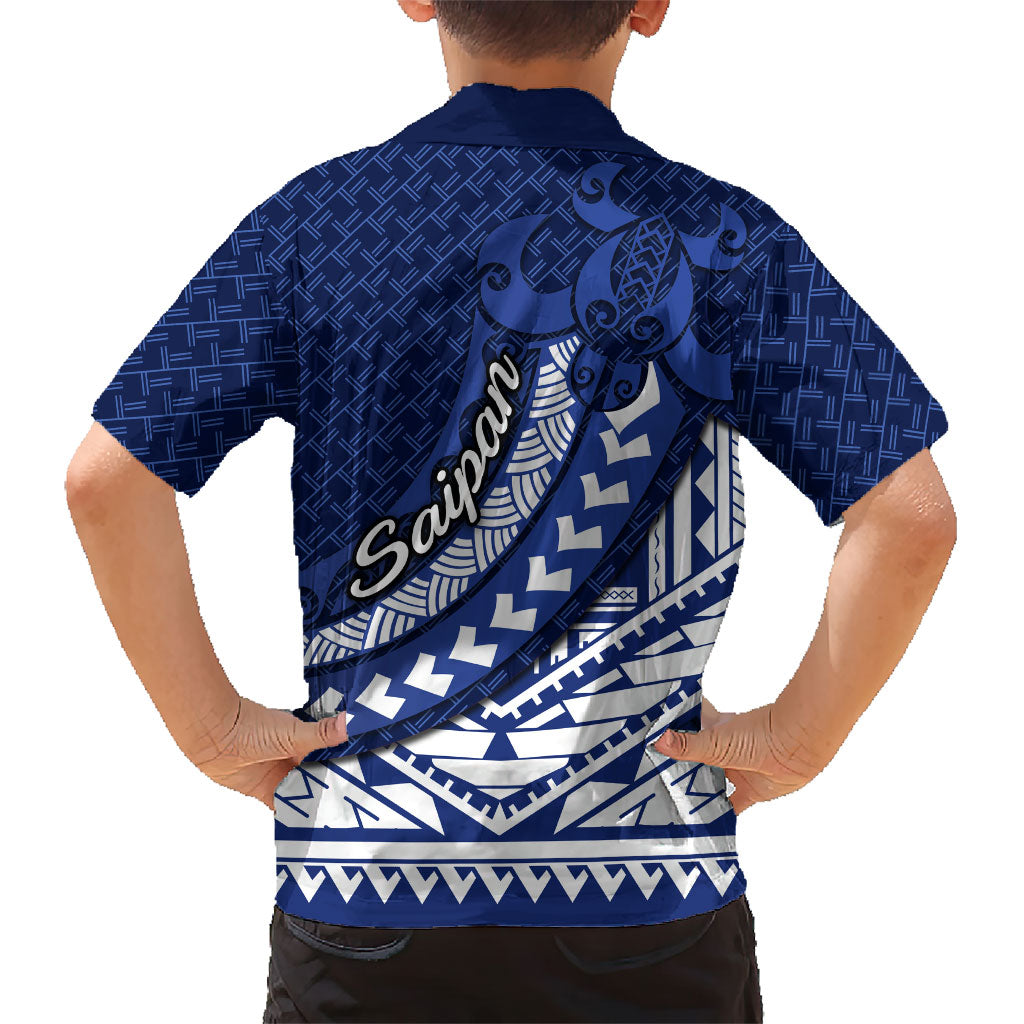 Northern Mariana Islands Saipan Family Matching Short Sleeve Bodycon Dress and Hawaiian Shirt Polynesian Tribal Pattern - Commonwealth Seal Art TS04 - Polynesian Pride