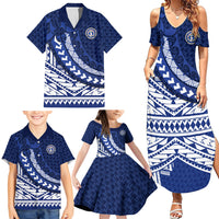 Northern Mariana Islands Saipan Family Matching Summer Maxi Dress and Hawaiian Shirt Polynesian Tribal Pattern - Commonwealth Seal Art TS04 - Polynesian Pride