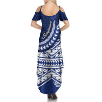 Northern Mariana Islands Saipan Family Matching Summer Maxi Dress and Hawaiian Shirt Polynesian Tribal Pattern - Commonwealth Seal Art TS04 - Polynesian Pride