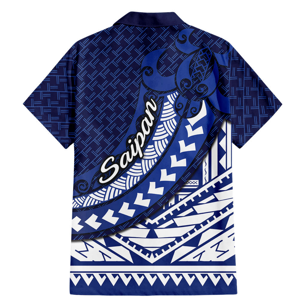 Northern Mariana Islands Saipan Hawaiian Shirt Polynesian Tribal Pattern - Commonwealth Seal Art