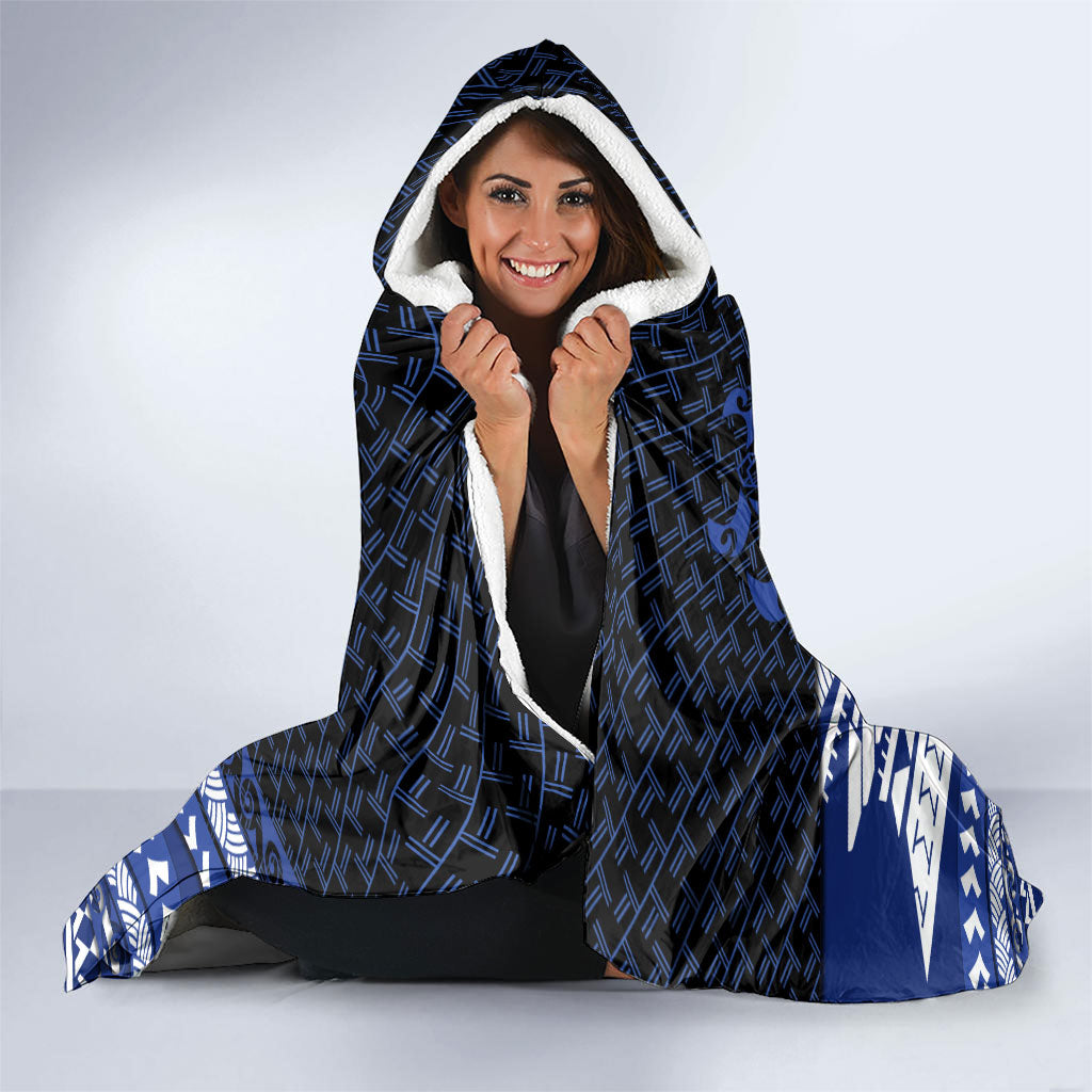 Northern Mariana Islands Saipan Hooded Blanket Polynesian Tribal Pattern - Commonwealth Seal Art
