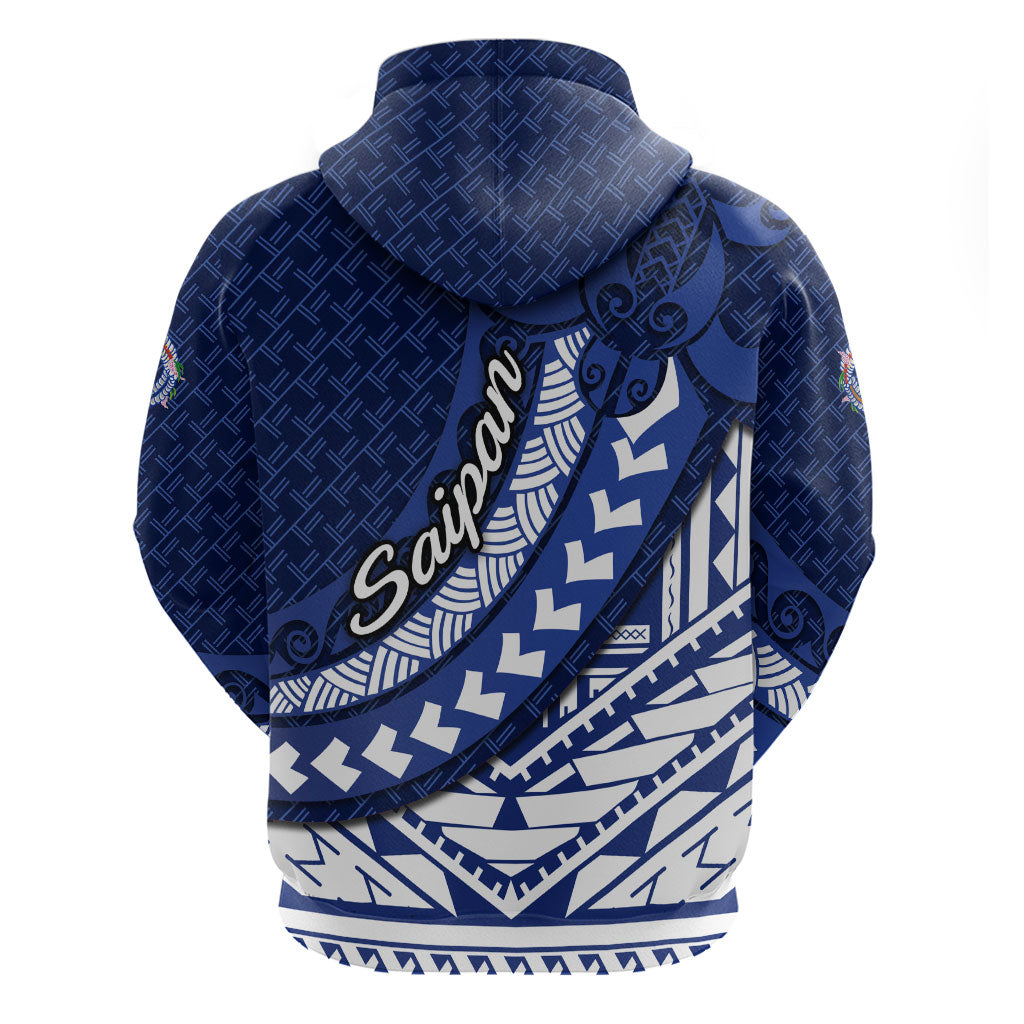 Northern Mariana Islands Saipan Hoodie Polynesian Tribal Pattern - Commonwealth Seal Art