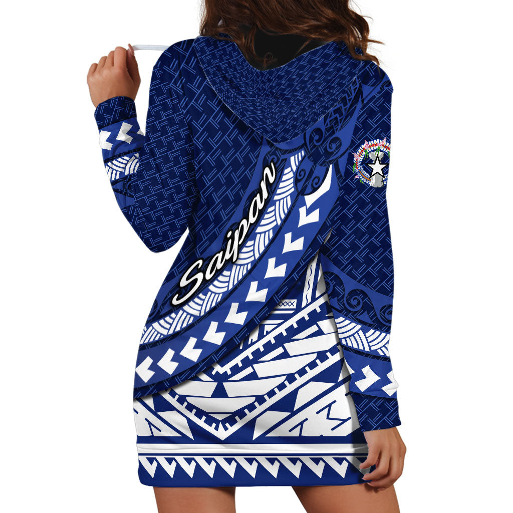 Northern Mariana Islands Saipan Hoodie Dress Polynesian Tribal Pattern - Commonwealth Seal Art