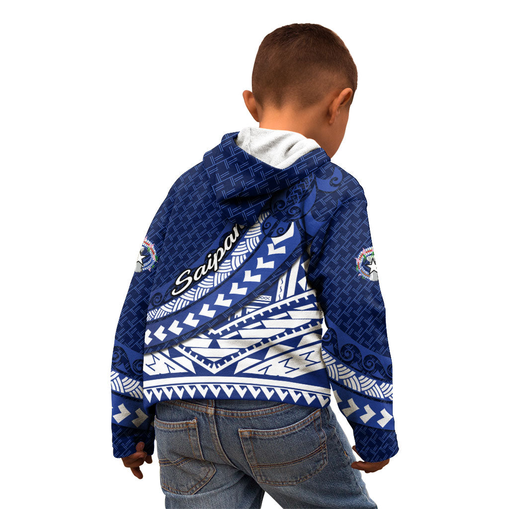 Northern Mariana Islands Saipan Kid Hoodie Polynesian Tribal Pattern - Commonwealth Seal Art