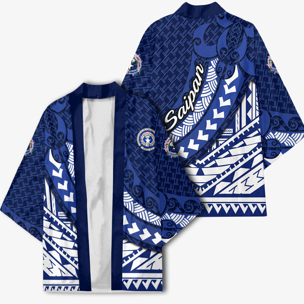 Northern Mariana Islands Saipan Kimono Polynesian Tribal Pattern - Commonwealth Seal Art