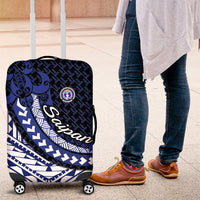 Northern Mariana Islands Saipan Luggage Cover Polynesian Tribal Pattern - Commonwealth Seal Art