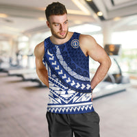 Northern Mariana Islands Saipan Men Tank Top Polynesian Tribal Pattern - Commonwealth Seal Art