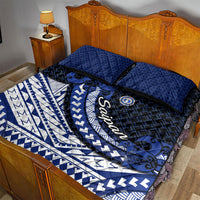 Northern Mariana Islands Saipan Quilt Bed Set Polynesian Tribal Pattern - Commonwealth Seal Art
