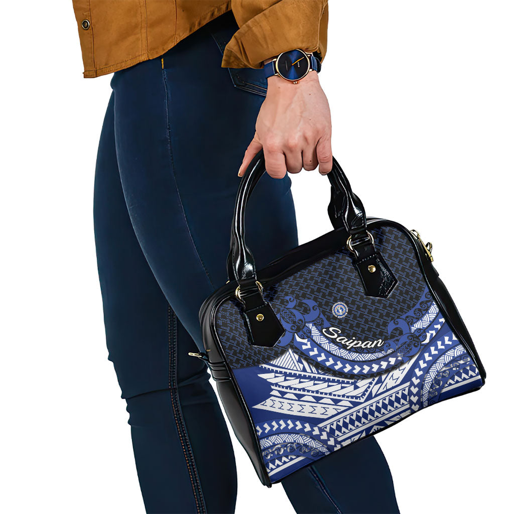 Northern Mariana Islands Saipan Shoulder Handbag Polynesian Tribal Pattern - Commonwealth Seal Art
