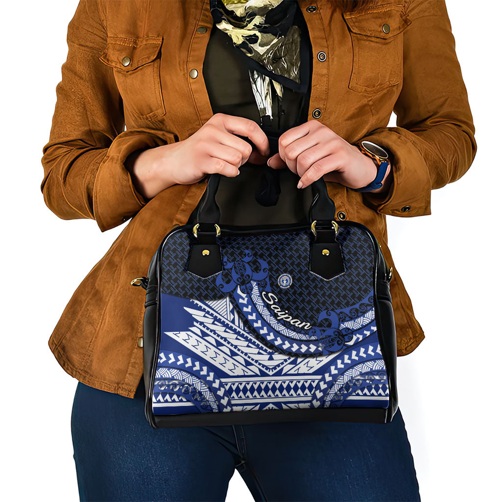 Northern Mariana Islands Saipan Shoulder Handbag Polynesian Tribal Pattern - Commonwealth Seal Art