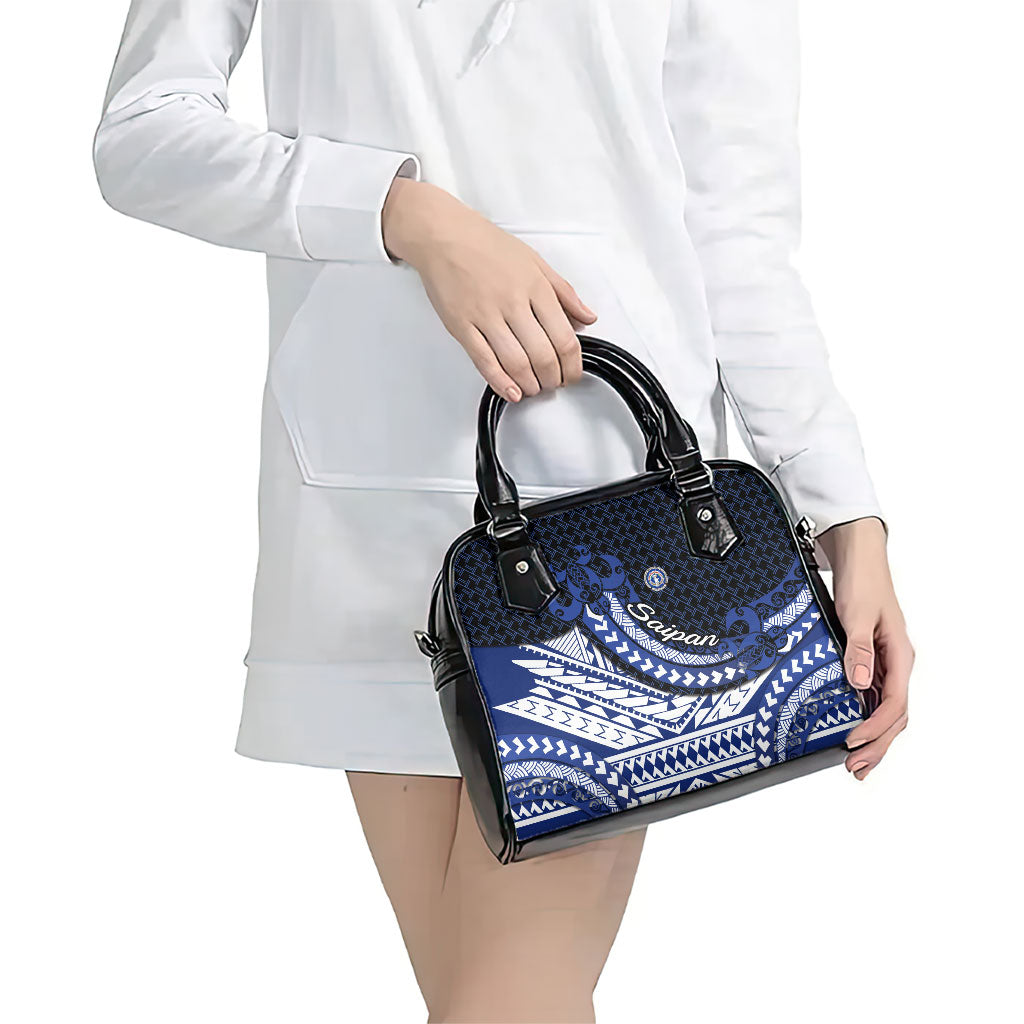 Northern Mariana Islands Saipan Shoulder Handbag Polynesian Tribal Pattern - Commonwealth Seal Art