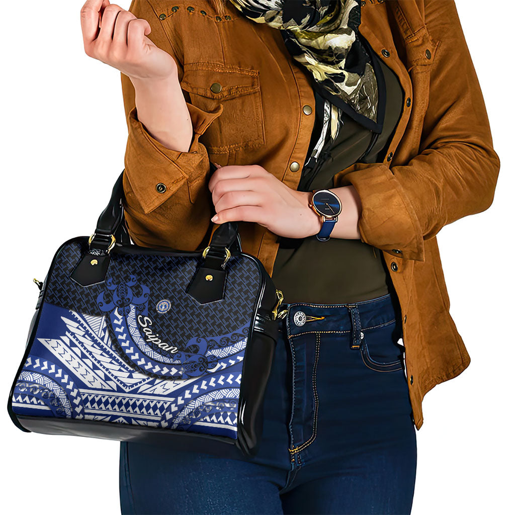 Northern Mariana Islands Saipan Shoulder Handbag Polynesian Tribal Pattern - Commonwealth Seal Art
