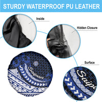 Northern Mariana Islands Saipan Spare Tire Cover Polynesian Tribal Pattern - Commonwealth Seal Art