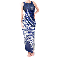Northern Mariana Islands Saipan Tank Maxi Dress Polynesian Tribal Pattern - Commonwealth Seal Art