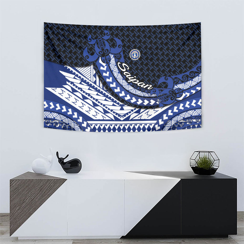 Northern Mariana Islands Saipan Tapestry Polynesian Tribal Pattern - Commonwealth Seal Art