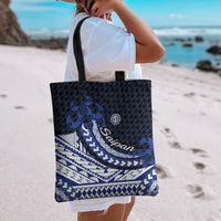 Northern Mariana Islands Saipan Tote Bag Polynesian Tribal Pattern - Commonwealth Seal Art