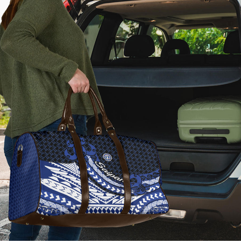 Northern Mariana Islands Saipan Travel Bag Polynesian Tribal Pattern - Commonwealth Seal Art