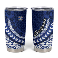 Northern Mariana Islands Saipan Tumbler Cup Polynesian Tribal Pattern - Commonwealth Seal Art