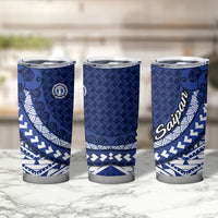 Northern Mariana Islands Saipan Tumbler Cup Polynesian Tribal Pattern - Commonwealth Seal Art