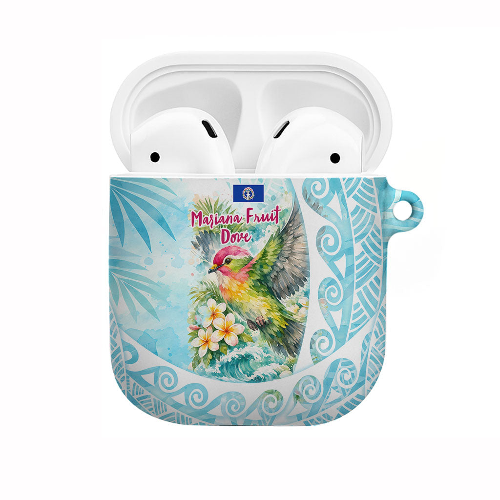 Saipan CMNI AirPods Case Polynesian Northern Mariana Islands Fruit Dove Watercolor