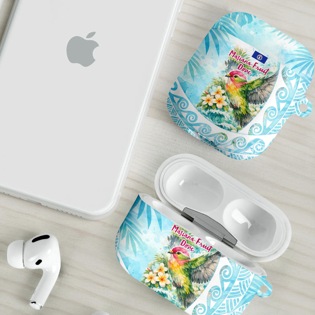 Saipan CMNI AirPods Case Polynesian Northern Mariana Islands Fruit Dove Watercolor