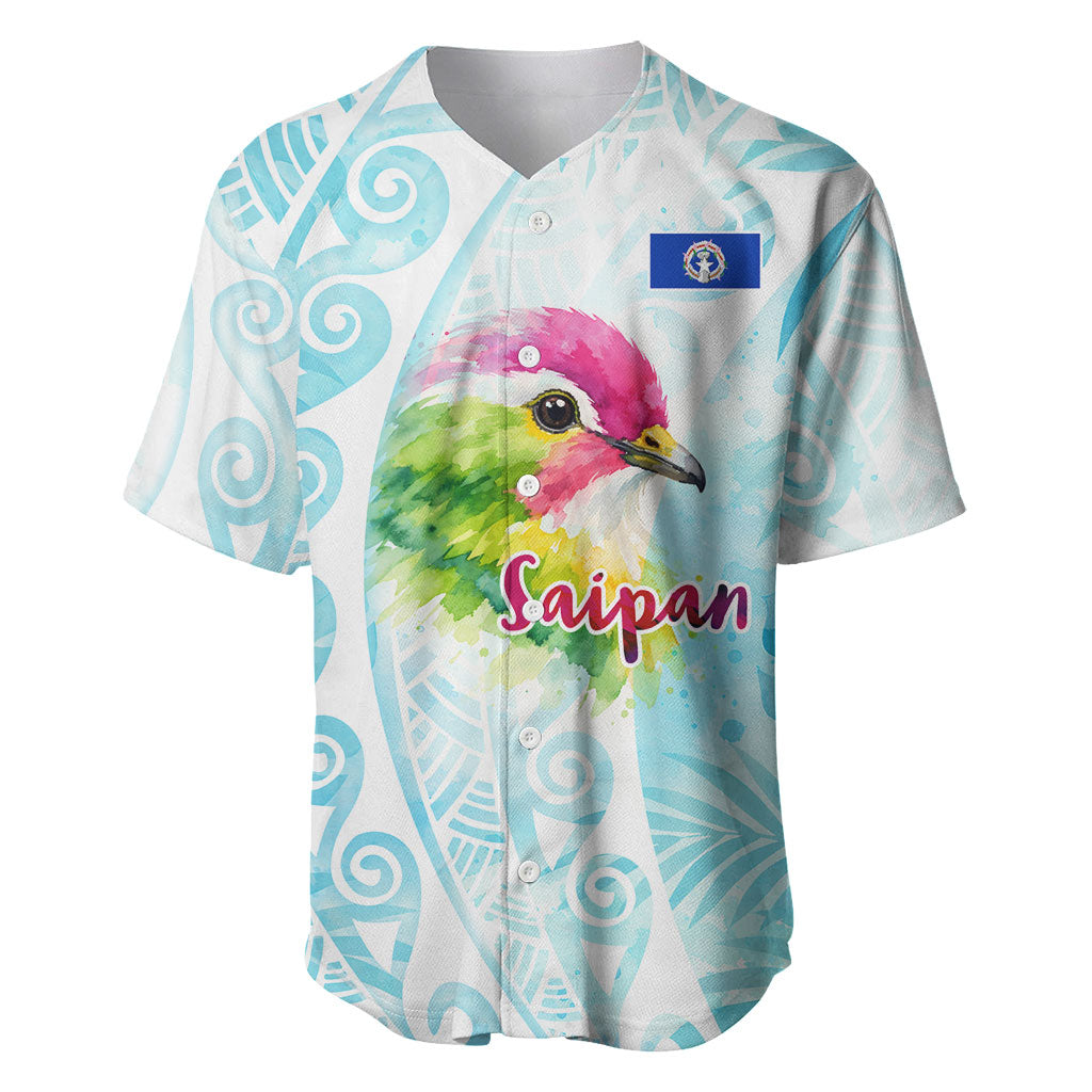 Saipan CMNI Baseball Jersey Polynesian Northern Mariana Islands Fruit Dove Watercolor