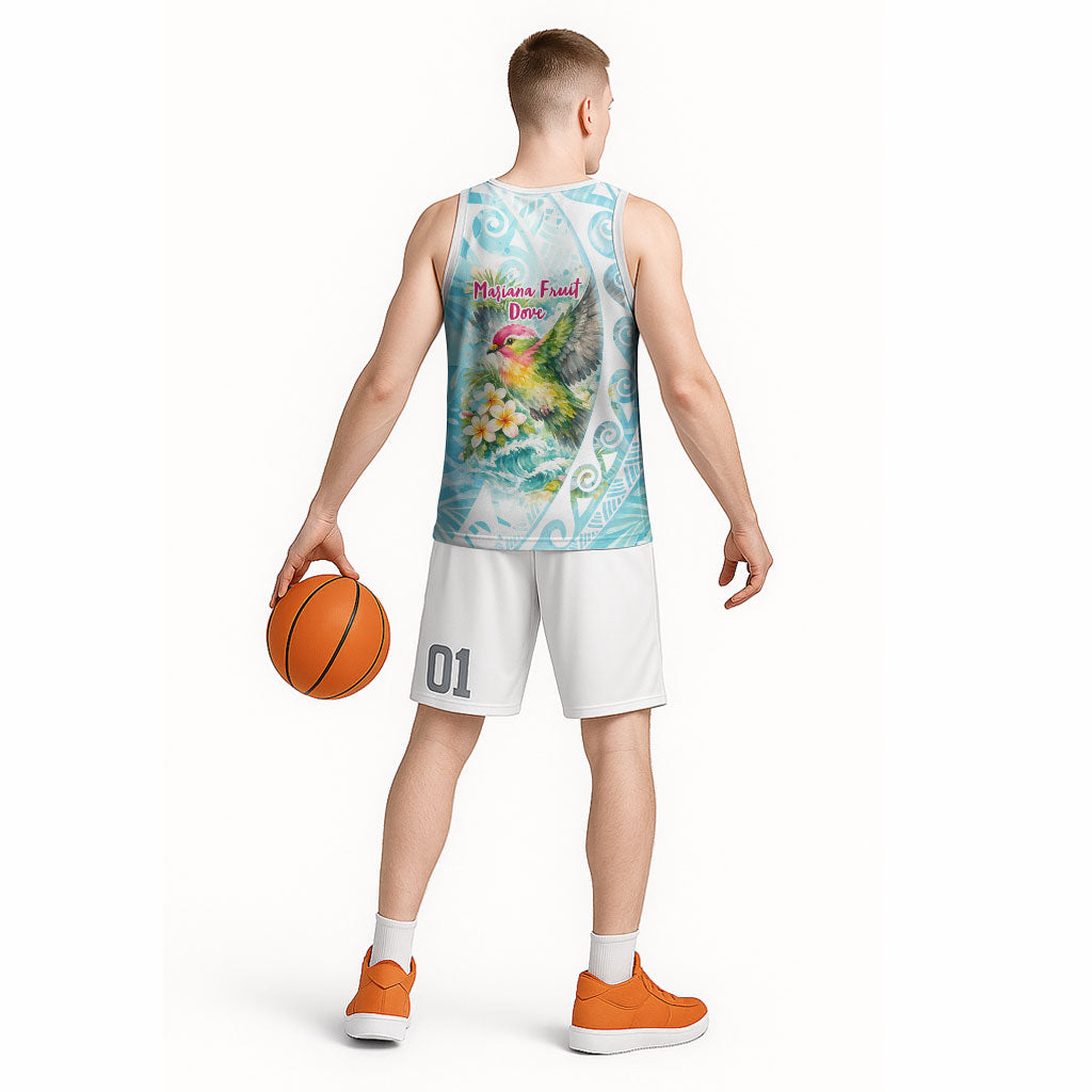 Saipan CMNI Basketball Jersey Polynesian Northern Mariana Islands Fruit Dove Watercolor